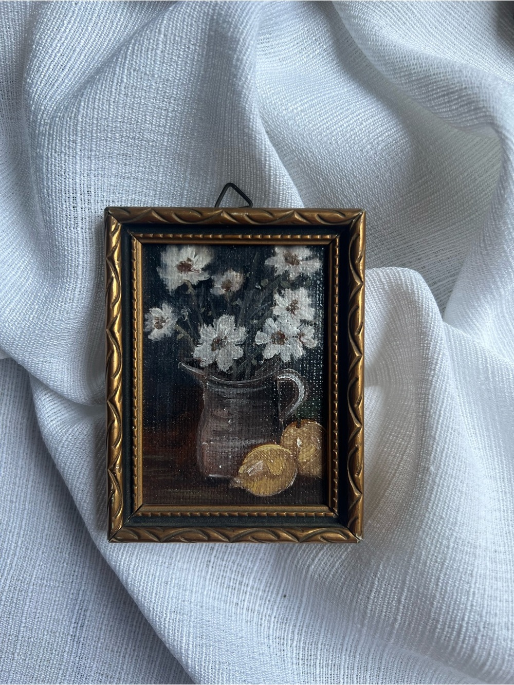 “Before September” mini oil painting framed